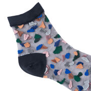 Semi-sheer embroidered socks